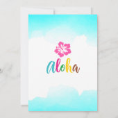 Invitation Fête Aloha Luau Anniversaire Tropical Hibiscus (Dos)
