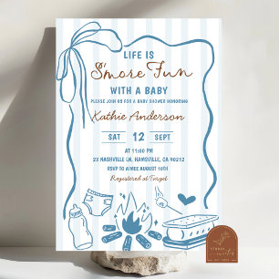 Invitation Fête amusante Blue Smore avec une douche de bébé g