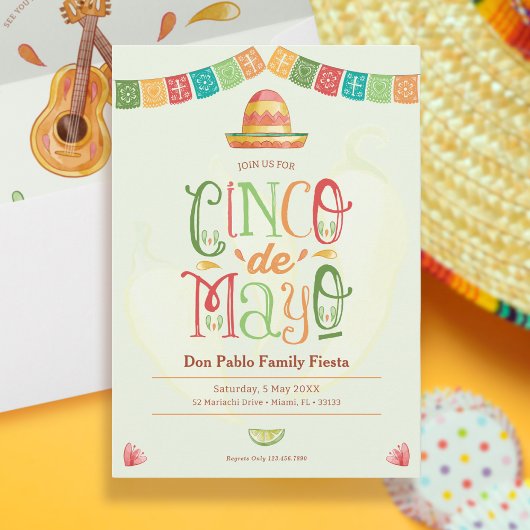 Invitation Fête amusante du Cinco de Mayo