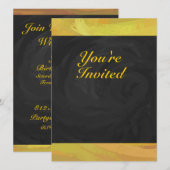 Invitation Fête Ananas et Noir (Devant / Derrière)
