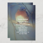 Invitation Fête Animale de Merlebleu d'Hiver (Devant / Derrière)