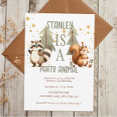 Invitation Fête Animale Fun Bois Anniversaire 