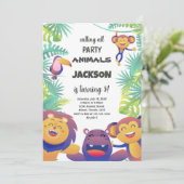 Invitation Fête animalière de la Jungle Thème pour les enfant (Debout devant)