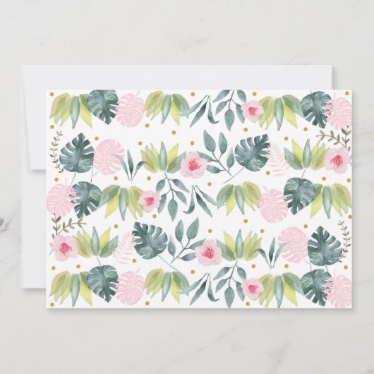 Invitation Fête Animaux Fille Safari Anniversaire (Dos)