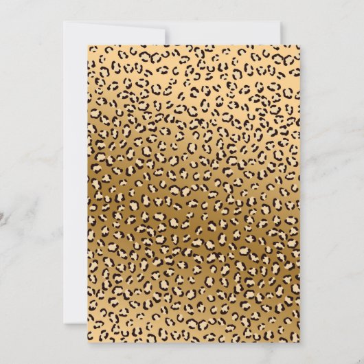 Invitation Fête Animaux Fille Safari Anniversaire Leopard Zoo (Dos)