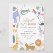 Invitation Fête Animaux Safari fête d'anniversaire (Devant)