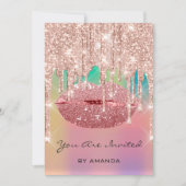 Invitation Fête Anniversaire 16e Rose des lèvres Kiss Parties (Devant)