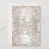 Invitation Fête Anniversaire Beige or Pink Winter Wonderland (Dos)