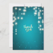 Invitation Fête Anniversaire Chic Turquoise Étincelle Chaîne  (Dos)