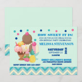 Invitation Fête Anniversaire Crème de glace Social (Devant / Derrière)