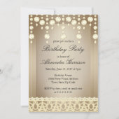 Invitation Fête Anniversaire Cristal Beige Sepia Diamond (Devant)