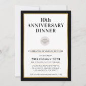 Invitation FÊTE ANNIVERSAIRE D'AFFAIRES OR noir moderne (Devant)