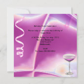 Invitation Fête Anniversaire de Champagne rose (Dos)