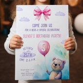 Invitation Fête Anniversaire de enfant à thème d'ours