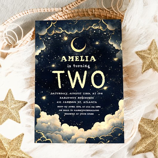 Invitation Fête Anniversaire de enfant céleste des étoiles Ga