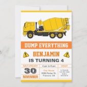 Invitation Fête Anniversaire de enfant de la construction du (Devant)