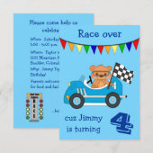 Invitation Fête Anniversaire de enfant de l'ours (Devant / Derrière)