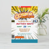 Invitation Fête Anniversaire de enfant de style magazine de b (Debout devant)