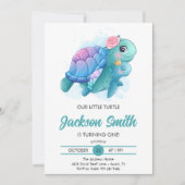 Invitation Fête Anniversaire de enfant des tortues marines (Devant)
