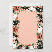 Invitation Fête Anniversaire de enfant d'Halloween rose vif (Dos)