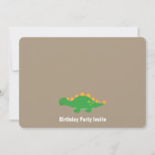 Invitation Fête Anniversaire de enfant Dinosaure colorée (Dos)