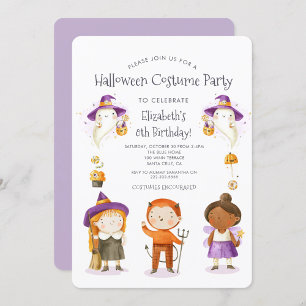 Invitation Fête Anniversaire de enfant du costume d'Halloween