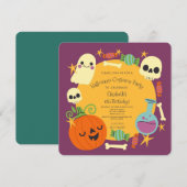 Invitation Fête Anniversaire de enfant du costume d'Halloween (Devant / Derrière)