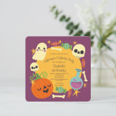 Invitation Fête Anniversaire de enfant du costume d'Halloween (Debout devant)