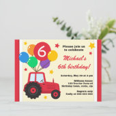 Invitation Fête anniversaire de enfant du tracteur de ferme a (Debout devant)