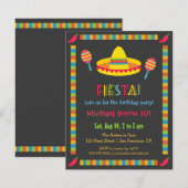 Invitation Fête Anniversaire de enfant mexicaine colorée (Devant / Derrière)