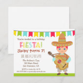 Invitation Fête Anniversaire de enfant mexicaine de la fête d (Devant / Derrière)