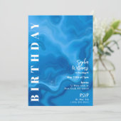 Invitation Fête Anniversaire Moonstone Blue (Debout devant)