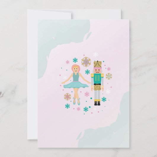 Invitation Fête Anniversaire Pink Nutcracker Ballet de Noël (Dos)