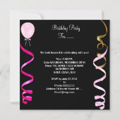 Invitation Fête Anniversaire Pink Purple Stars (Dos)