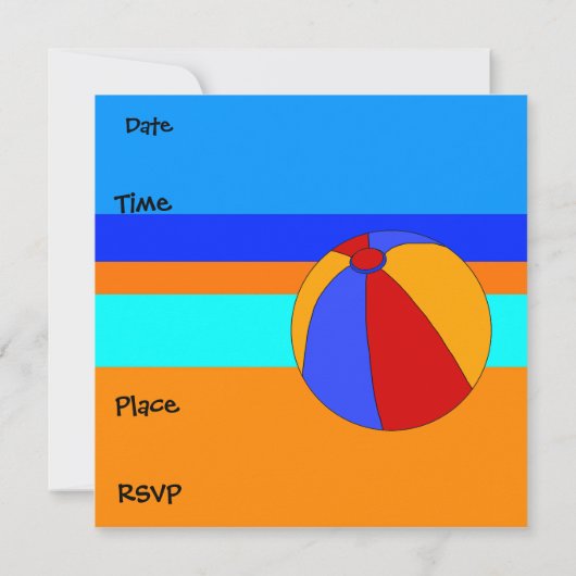 Invitation fête Anniversaire Plage Garçon Fille En (Dos)