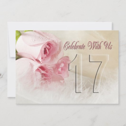 Invitation fête anniversaire pour 17 ans (Devant)