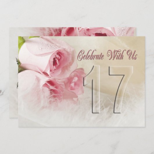 Invitation fête anniversaire pour 17 ans (Devant / Derrière)