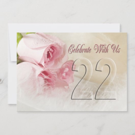 Invitation fête anniversaire pour 22 ans (Devant)