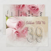 Invitation fête anniversaire pour 39 ans (Devant / Derrière)