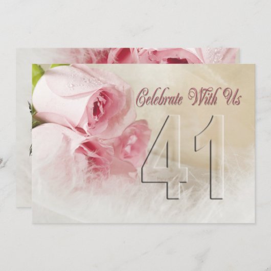 Invitation fête anniversaire pour 41 ans (Devant / Derrière)