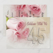 Invitation fête anniversaire pour 45 ans (Devant / Derrière)