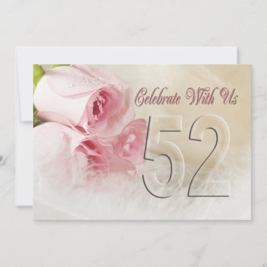 Invitation fête anniversaire pour 52 ans (Devant)