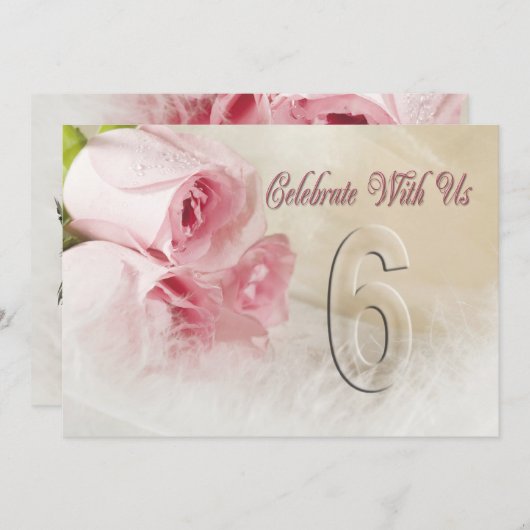 Invitation fête anniversaire pour 6 ans (Devant / Derrière)