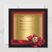 Invitation Fête Anniversaire Rouge or Black Bow Jewel (Dos)