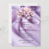 Invitation Fête Anniversaire Soie Blush Lilac Rose Fleurs (Dos)