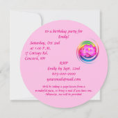 Invitation Fête Anniversaire Yoga Lotus Flower Rainbow Design (Dos)