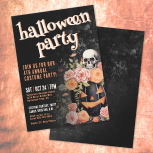 Invitation Fête annuelle de costumes d'Halloween de citrouill