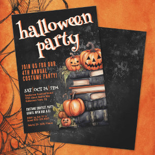 Invitation Fête annuelle de costumes d'Halloween de citrouill