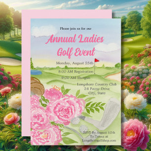 Invitation Fête annuelle de golf en plein air Pivoines sur te