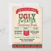Invitation Fête annuelle de Noël de bash en pull moche (Devant)